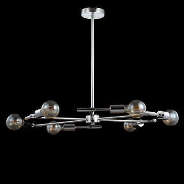Turing 28.5" Adjustable Height Metal LED Chandelier - JONATHAN Y
